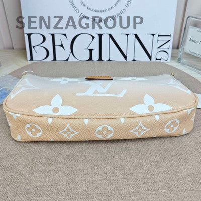 Louis Vuitton Pink White Gold Chain Crossbody Bag Women Fashion