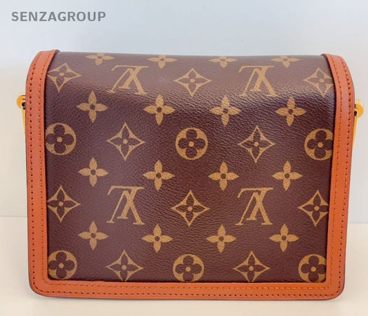 Louis Vuitton Dauphine Monogram Shoulder Bag Brown Gold Used Women Classic