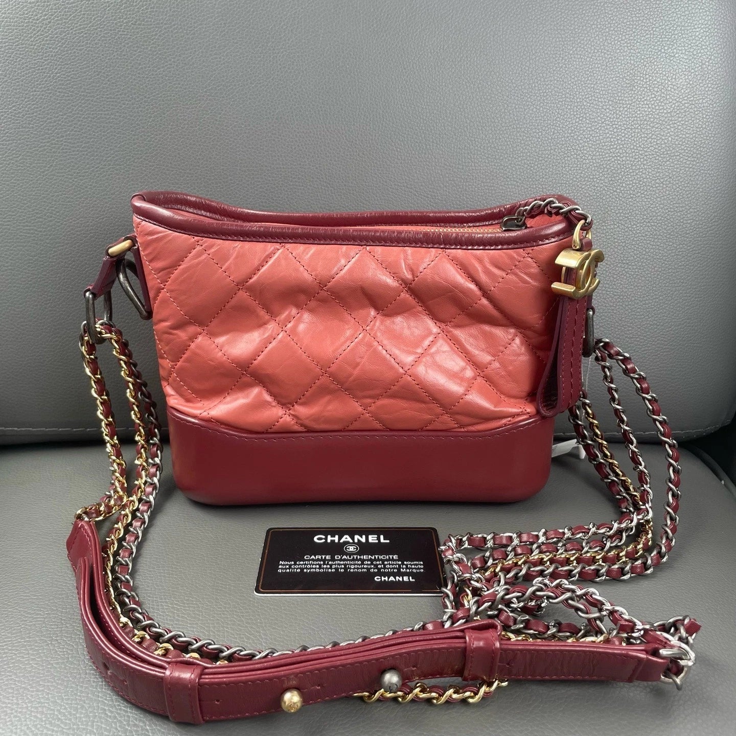 CHANEL Small Gabrielle Pink Shoulder Crossbody Bag For Women