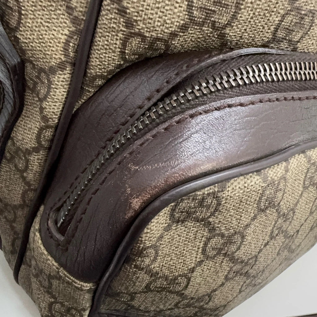 GUCCI Monogram Canvas Double Layer Reporter Shoulder Crossbody Bag For Women