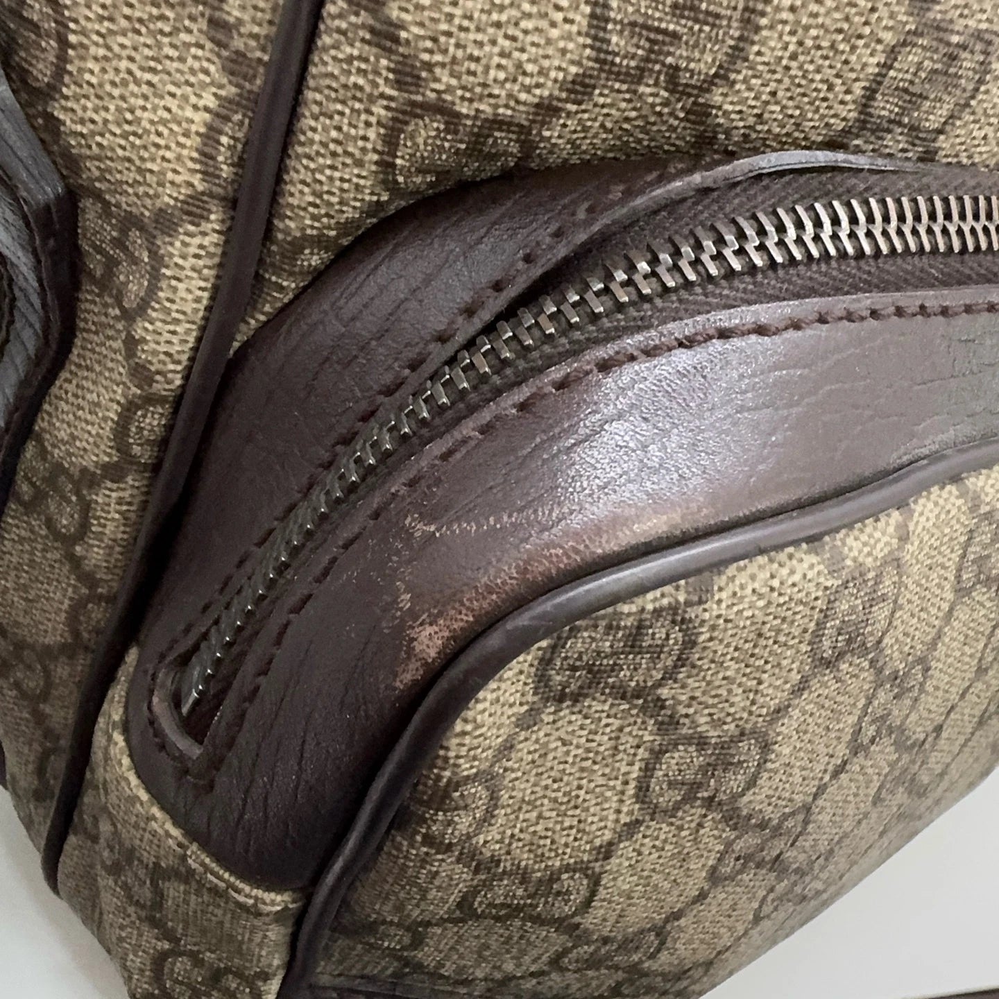 GUCCI Monogram Canvas Double Layer Reporter Shoulder Crossbody Bag For Women