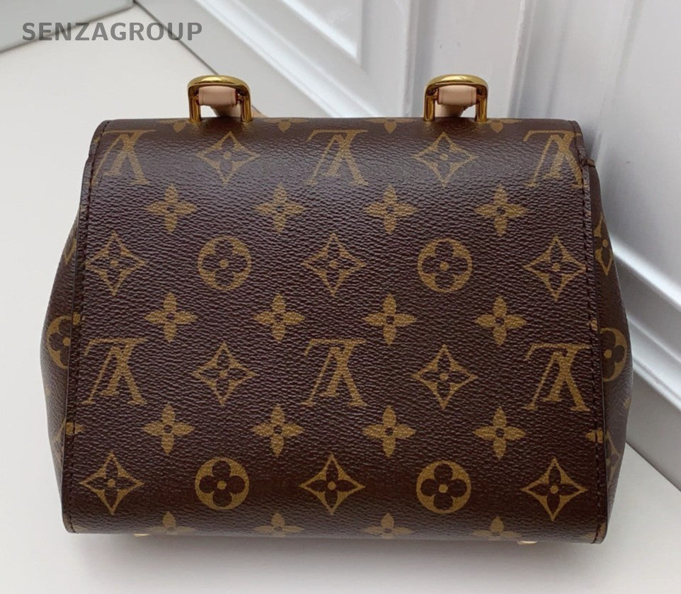 Louis Vuitton Cluny BB Monogram Canvas Top Handle Bag Brown Gold Women Classic