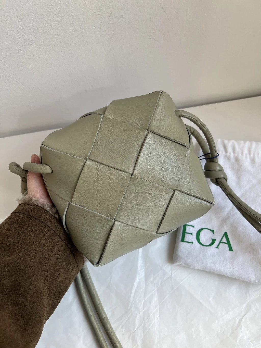 Bottega Veneta Brick Camera Bag Shoulder Crossbody Bag Green Women Classic