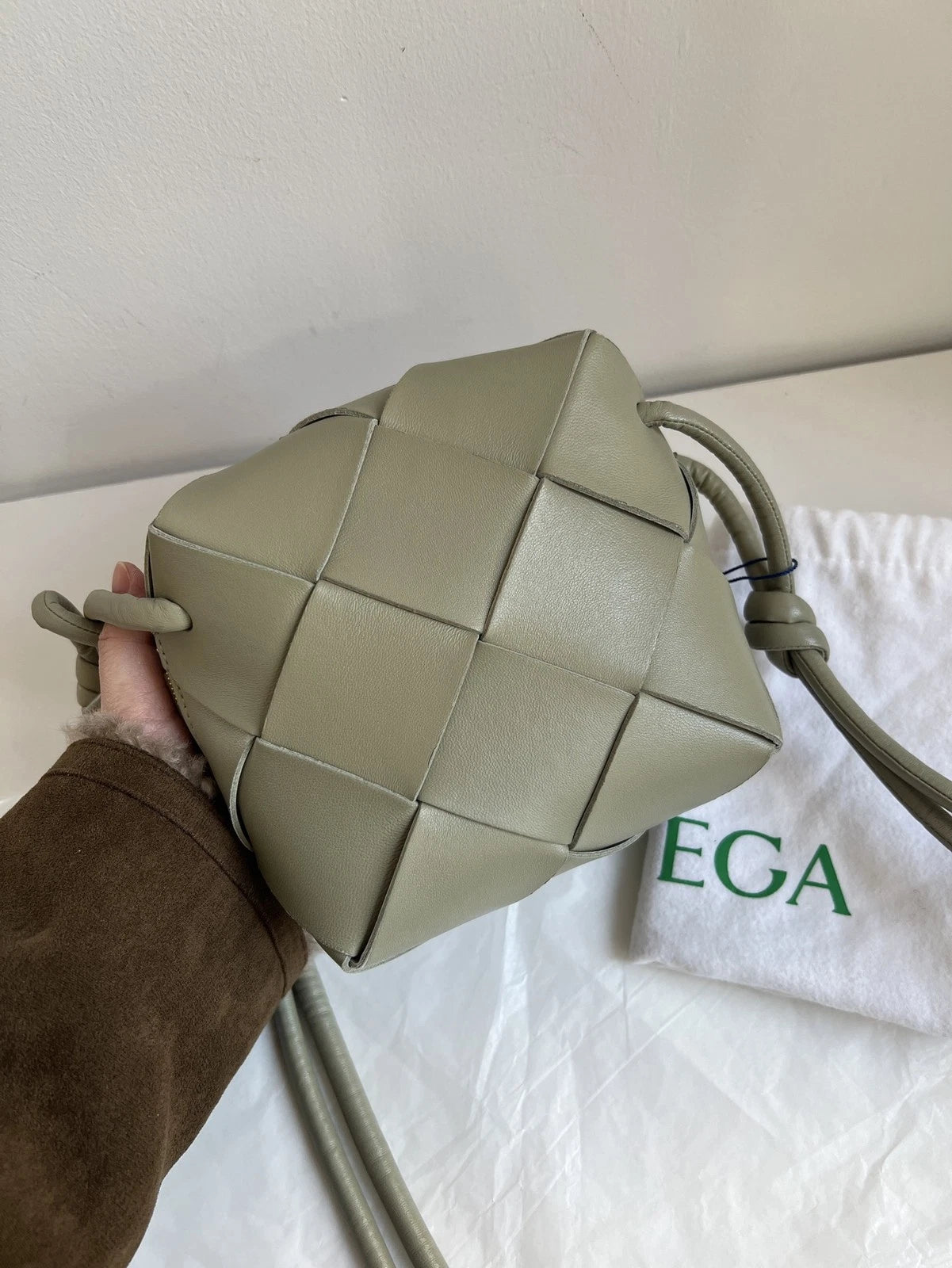 Bottega Veneta Brick Camera Bag Shoulder Crossbody Bag Green Women Classic