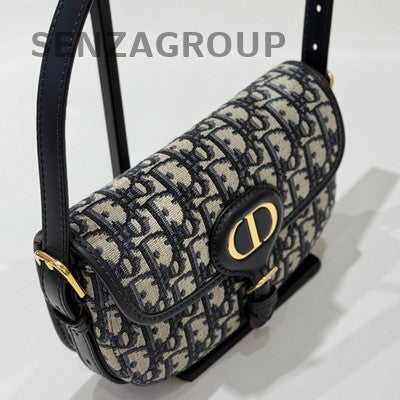 Dior Bobby Bag Black Gold Embroidered Monogram Shoulder Bag Women Fashion