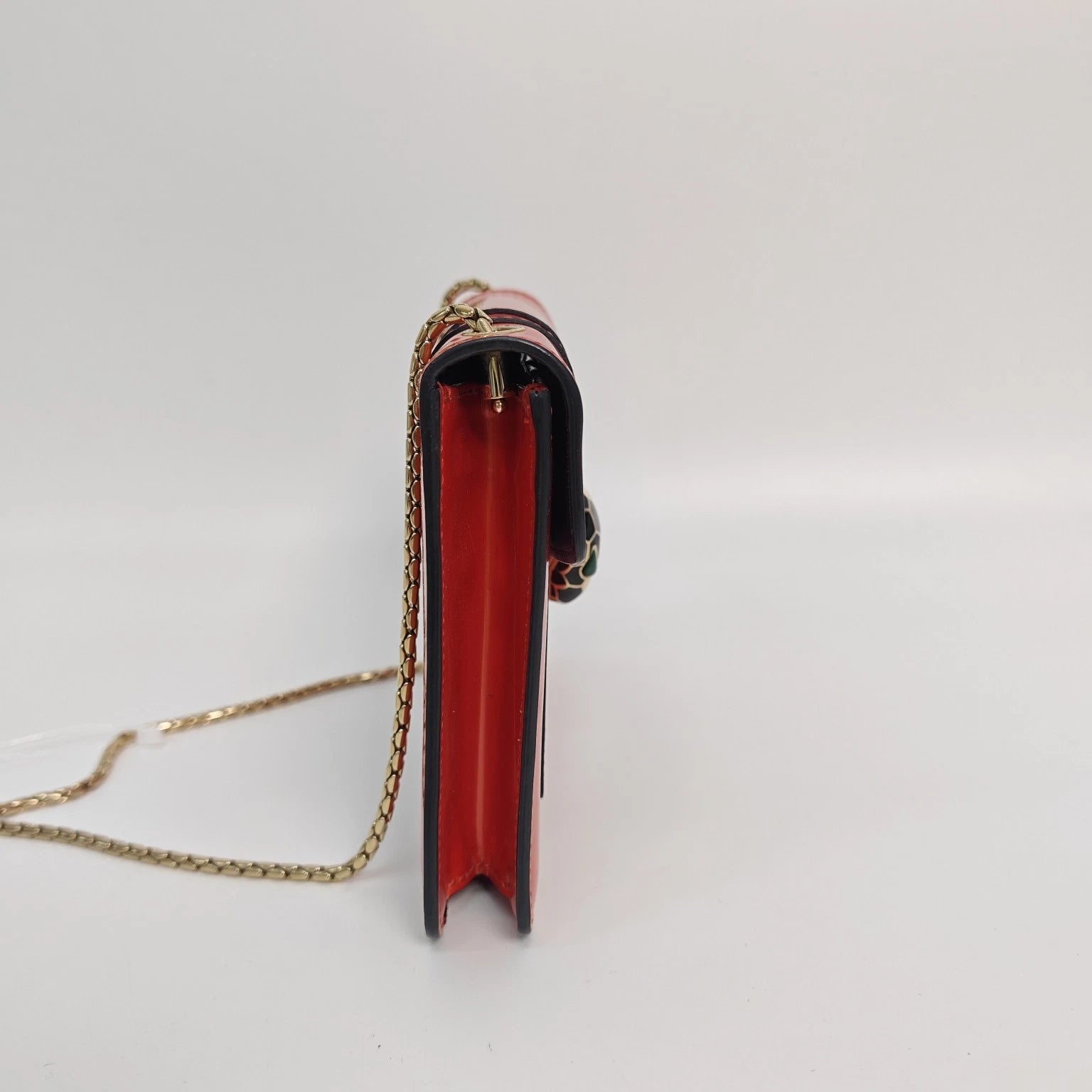 Bvlgari Serpenti Red Small Leather Shoulder Handbag Crossbody Bag For Women