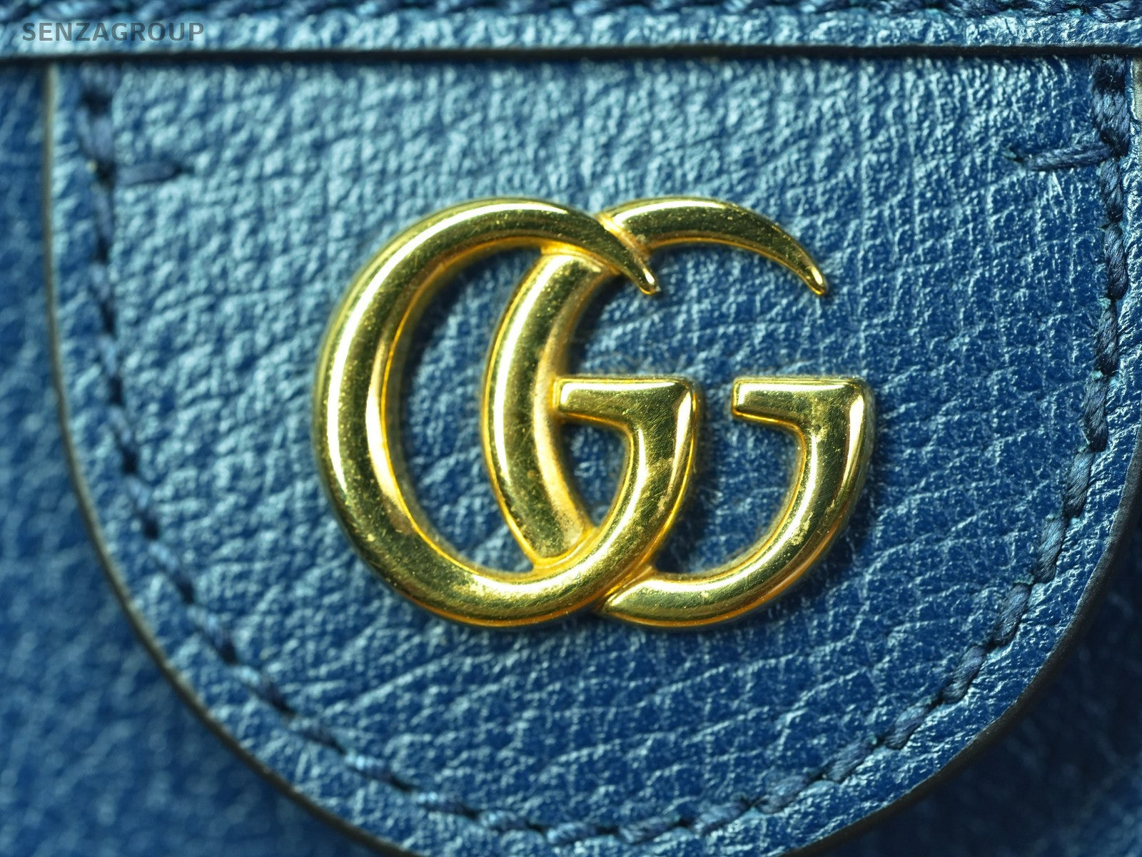 GUCCI Offidia Navy blue Leather Bucket bag Crossbody Handbag