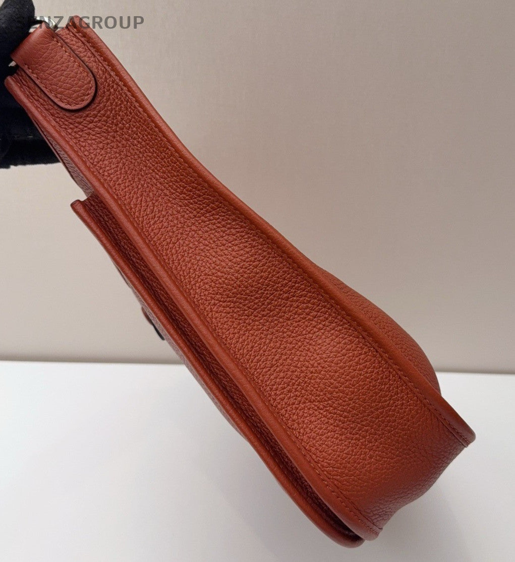 Hermes Evelyne29 Crossbody Orange Silver Used Women Classic Fashion