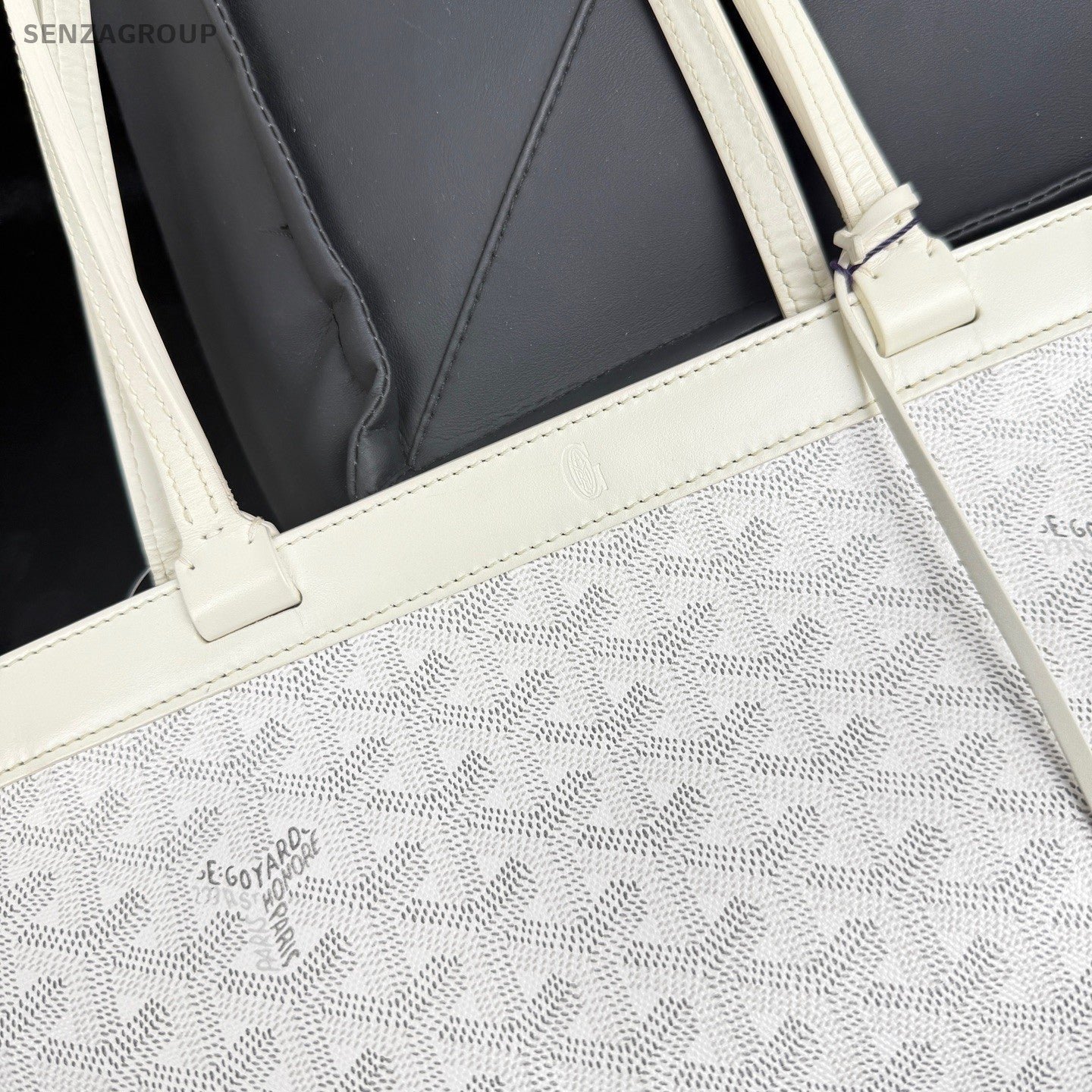 Goyard briefcase Canvas Monogram Top Handle Shoulder Bag Women White.