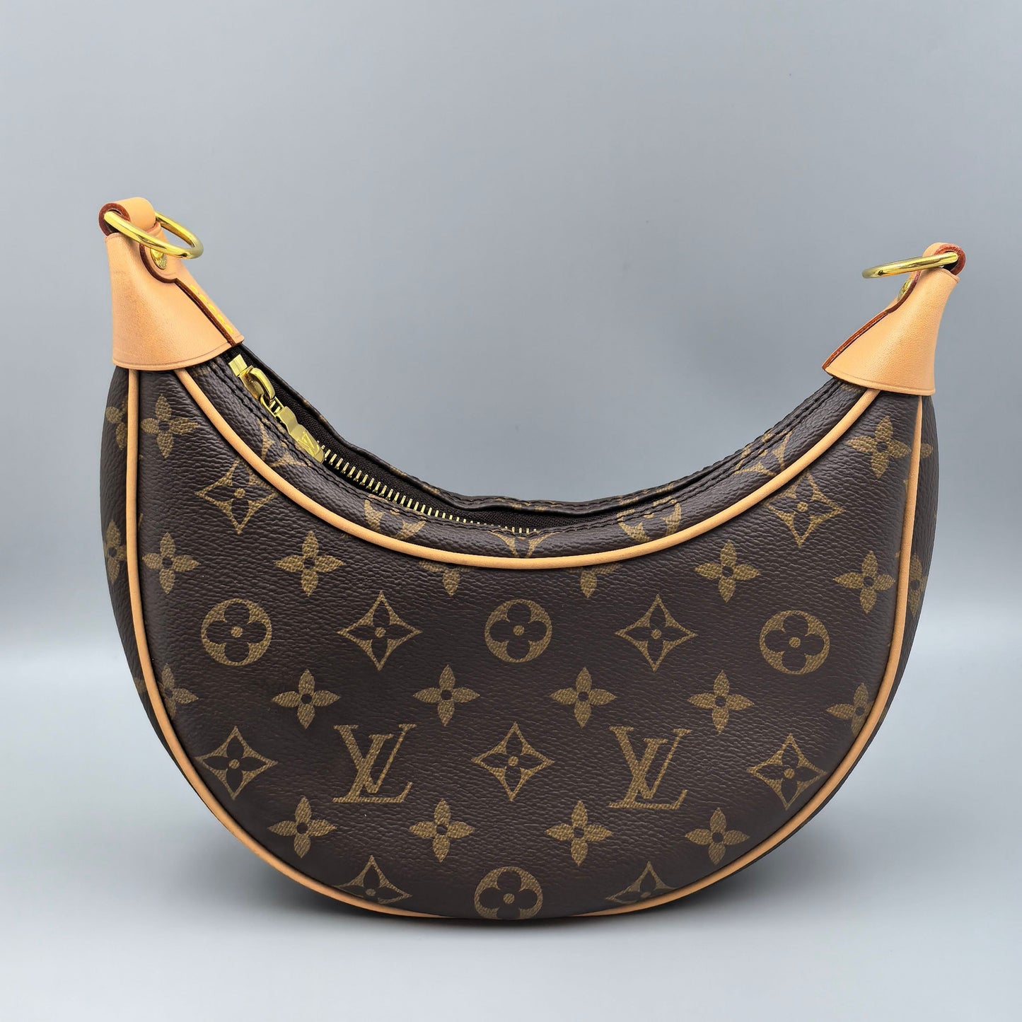 Louis Vuitton Loop Monogram Chain Shoulder Bag Brown Gold Hardware