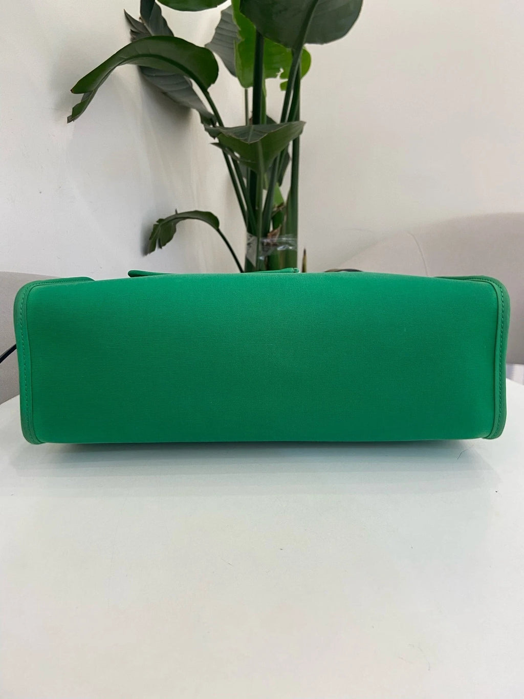 Hermes Herbag31 Green Canvas Leather Shoulder Bag For Women