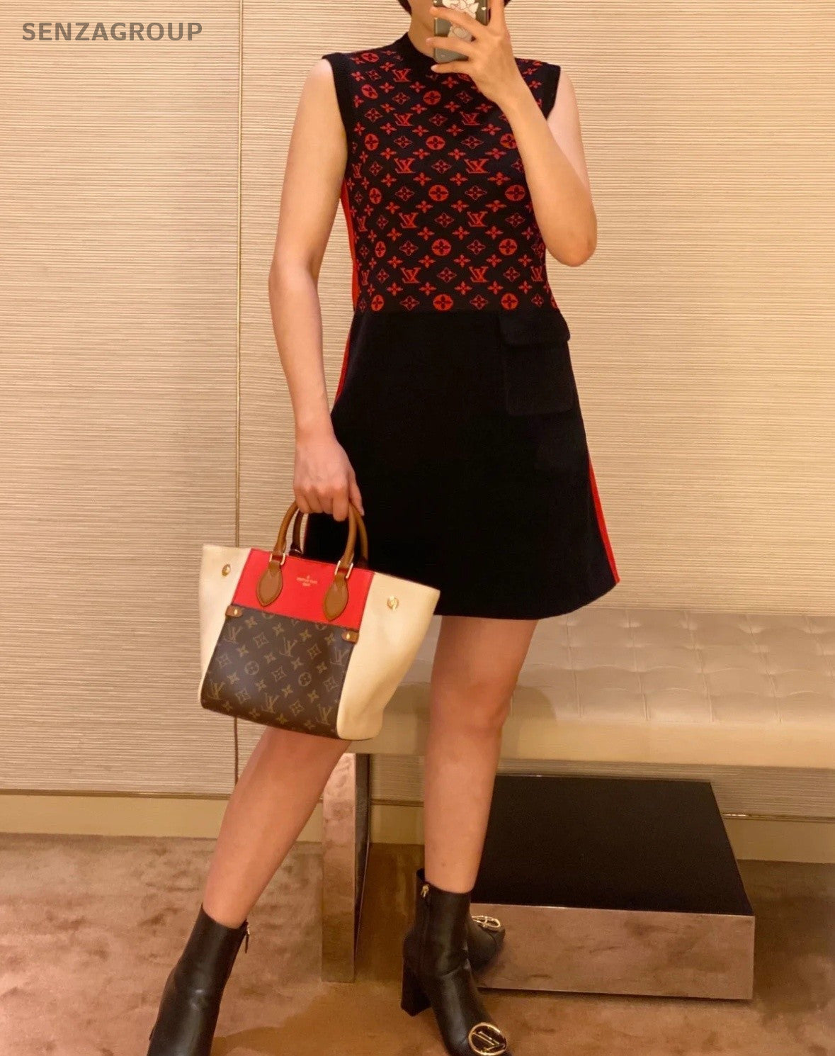 Louis Vuitton Fold Tote Monogram Handbag Shoulder Crossbody Bag Women Multicolor