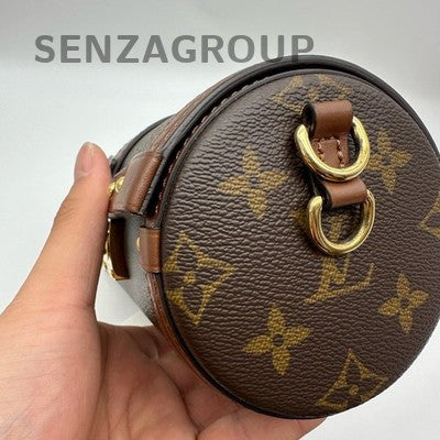 Louis Vuitton Monogram Coated Canvas & Leather Tote Shoulder Bag Brown Women