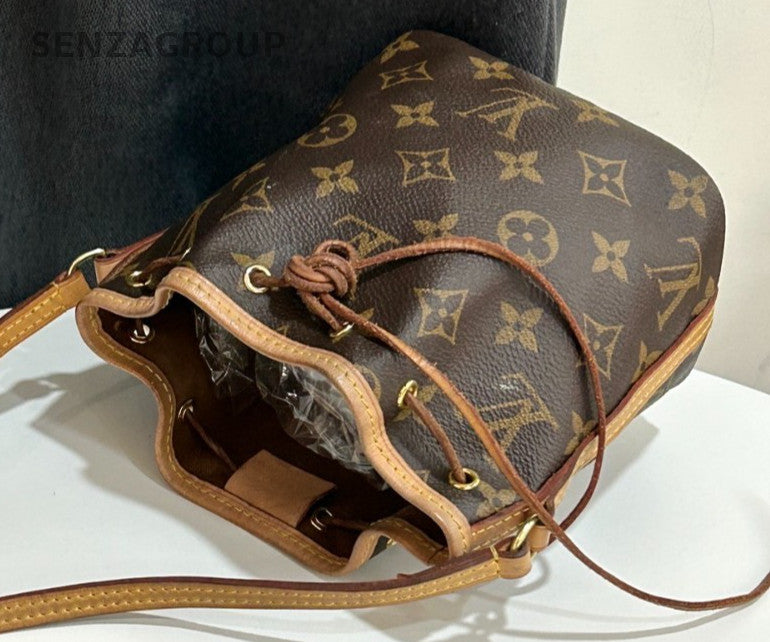 Louis Vuitton Nano Noe Monogram Drawstring Shoulder bag Crossbody Canvas Women
