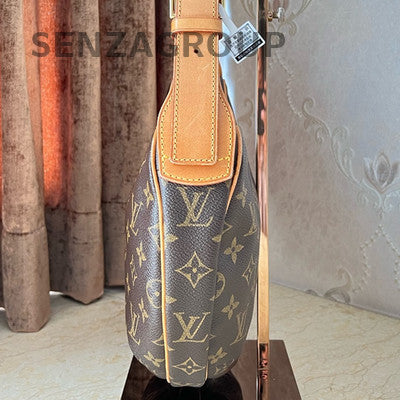 Louis Vuitton Monogram Hobo Bag Brown Vintage Medium Shoulder Bag Women