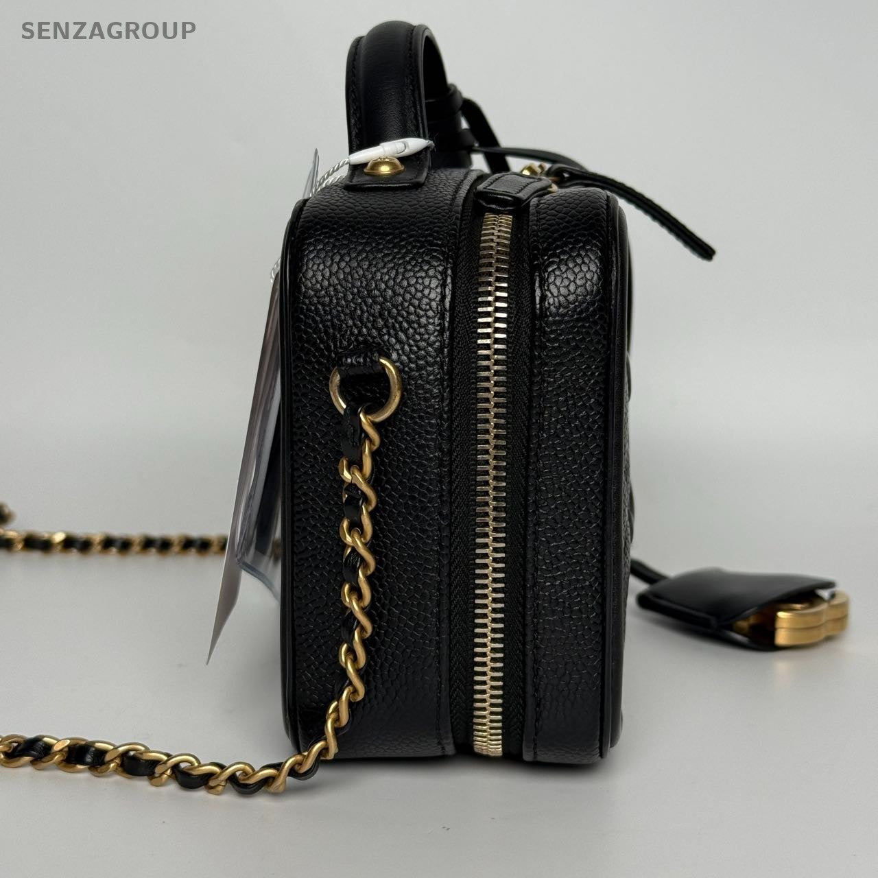 SJ0001 Chanel Vanity Case Small in Black Caviar Leather with Quilted Detail
