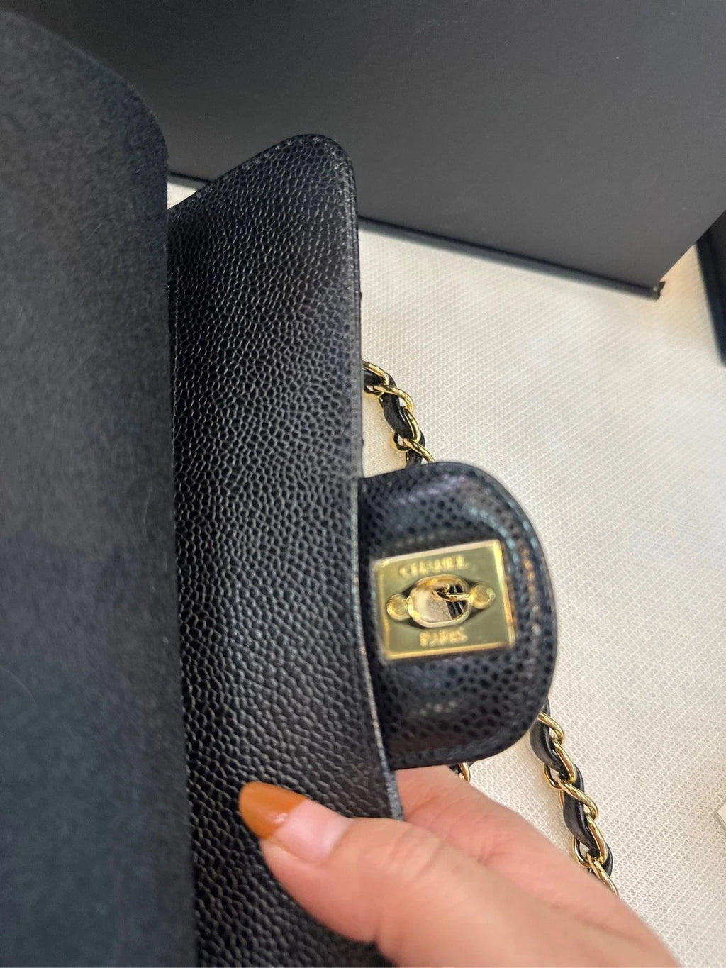 CHANEL CF Small Black Leather Shoulder Crossbody Bag For Women