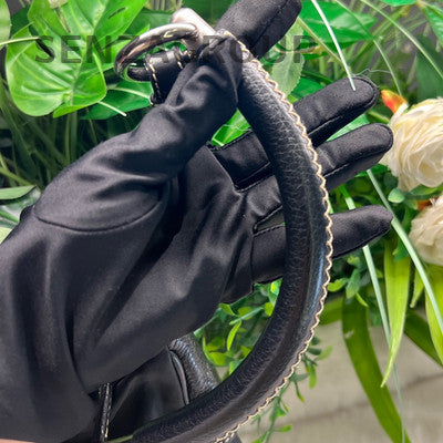 Prada Black Silver Nylon Hobo Shoulder Bag Classic Fashion Women