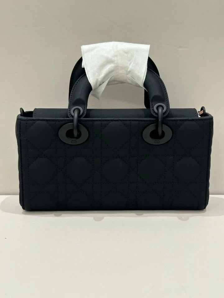 Dior Black Matte D-Joy Small Top Handle Shoulder Bag For Women