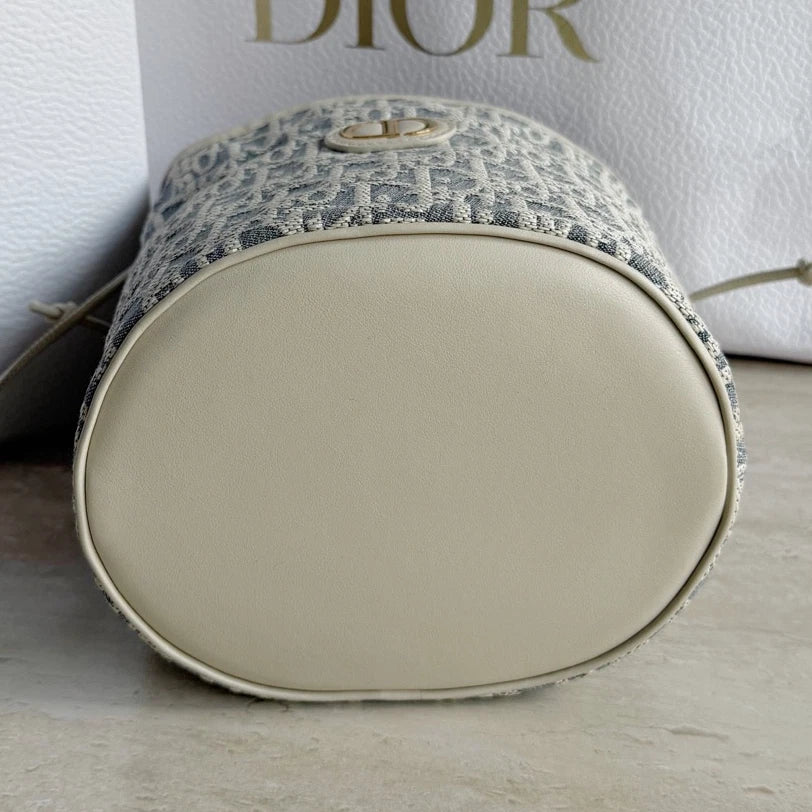 Excellent Christian Dior Montaigne CD Logo Oblique Canvas Shoulder Bag Crossbody