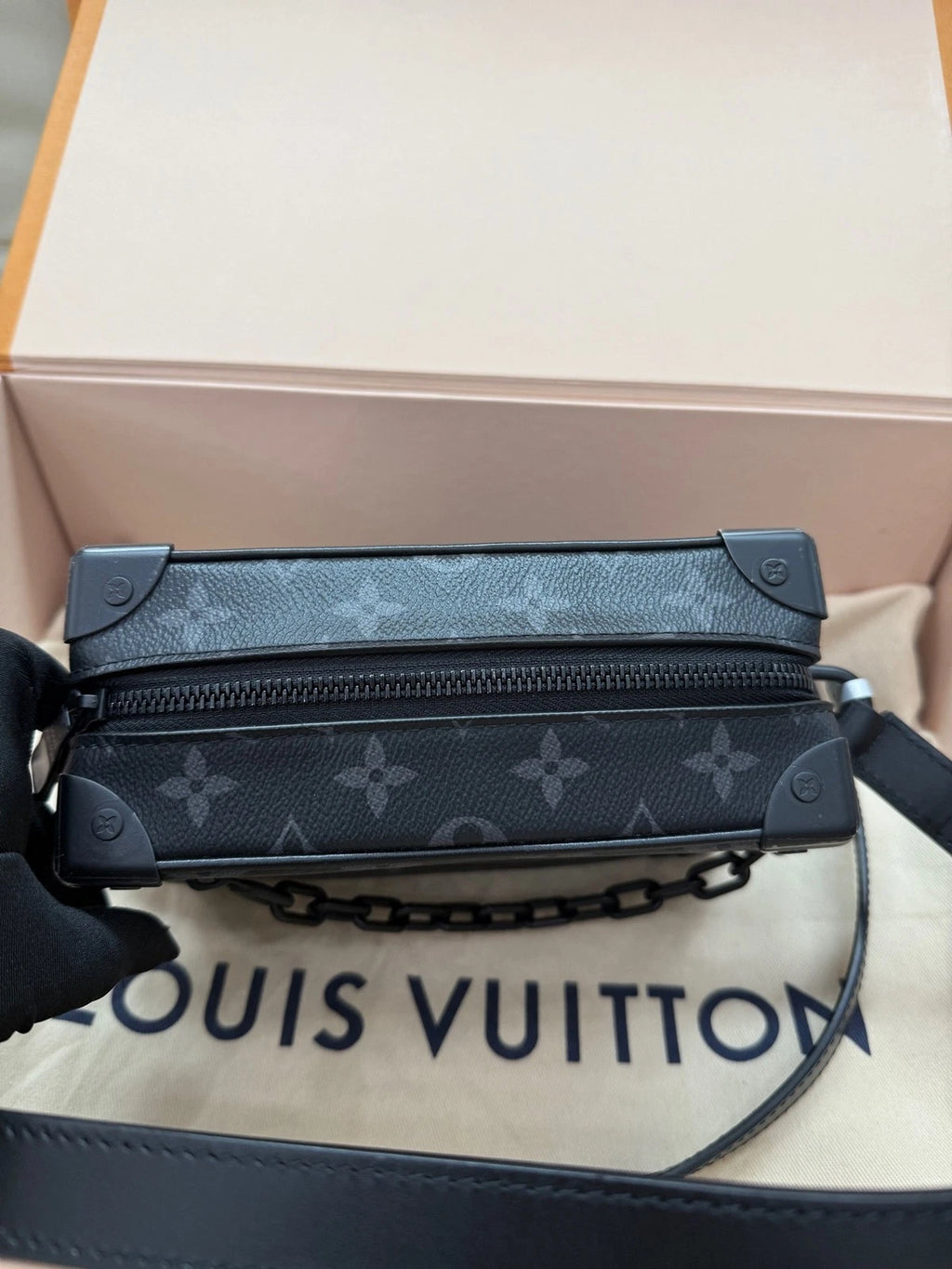 Louis Vuitton Soft Trunk Black Monogram Shoulder Bag For Women