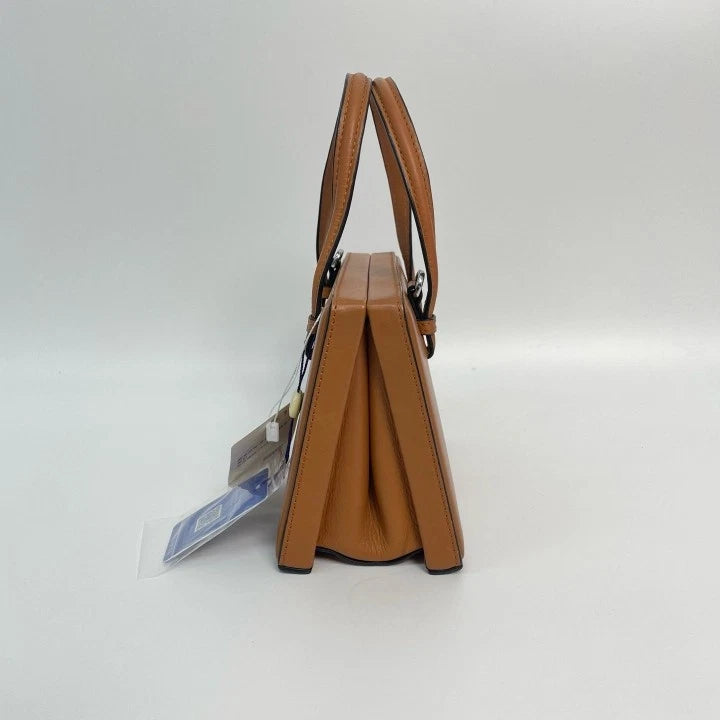 Loewe Women's Calfskin Postal Box Bag Caramel Brown