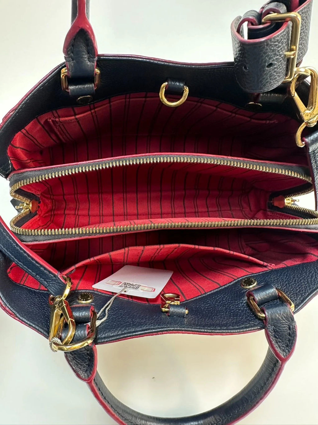 Louis Vuitton Montaigne BB Blue Top Handle Excellent
