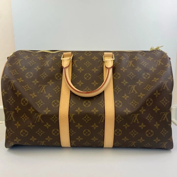 Louis Vuitton Canvas Keepall45 Travel Top Handle Bag For Women