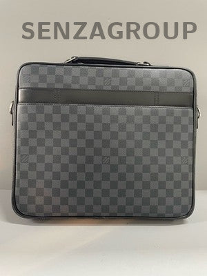 Louis Vuitton Damier Graphite Briefcase Messenger Bag Black Silver Men