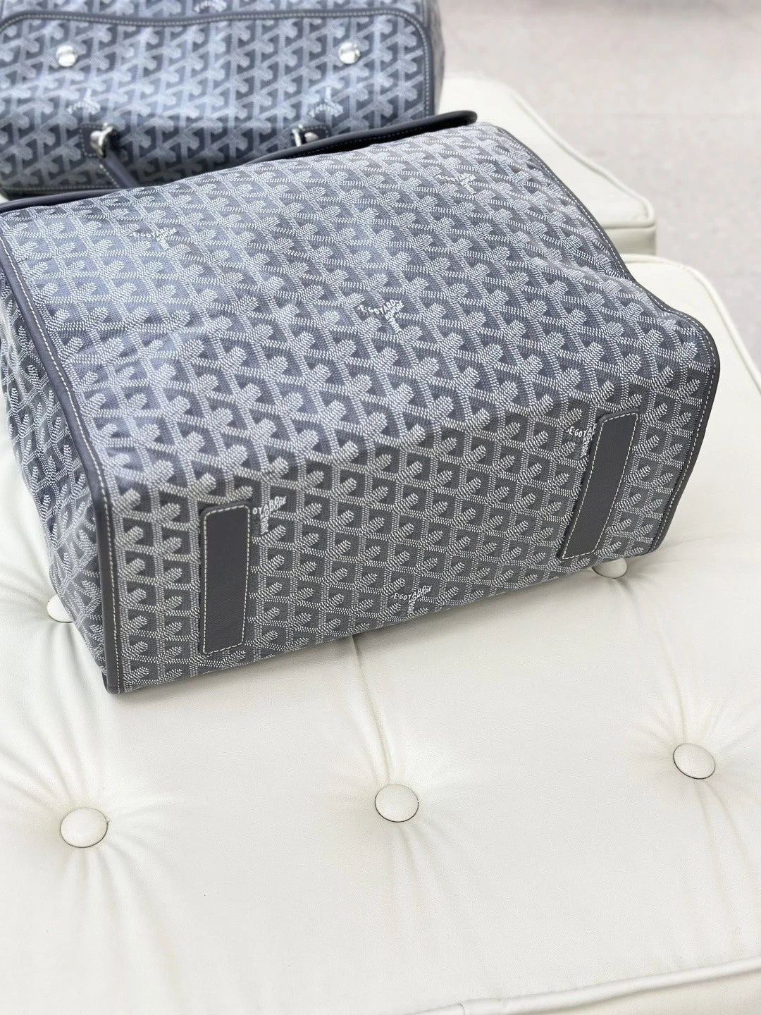 Goyard Backpack GM Monogram Top Handle Bag Gray Silver Unisex Fashion S