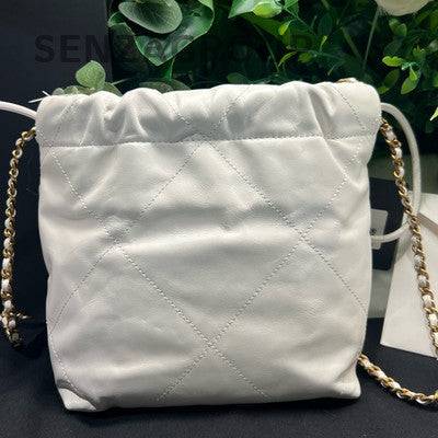 Chanel 22 Mini Bag White Gold Chain Shoulder Crossbody Women Classic
