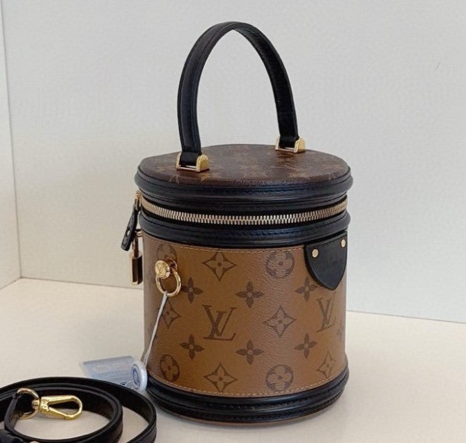 Louis Vuitton Cannes Monogram 2Way Top Handle Crossbody Brown Gold Women Classic