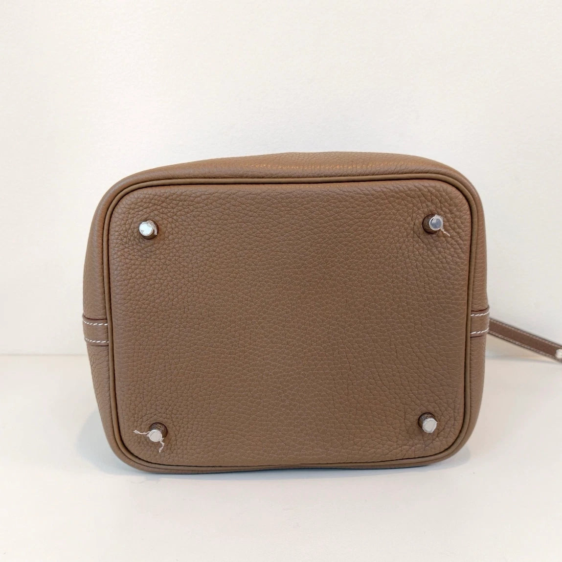 Hermes Picotin22 Top Handle Bag Brown Silver Used Women Classic Fashion