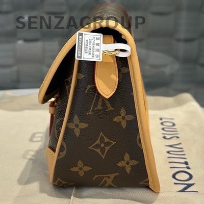 Louis Vuitton Diane Monogram Shoulder Crossbody Bag Brown Gold Buckle
