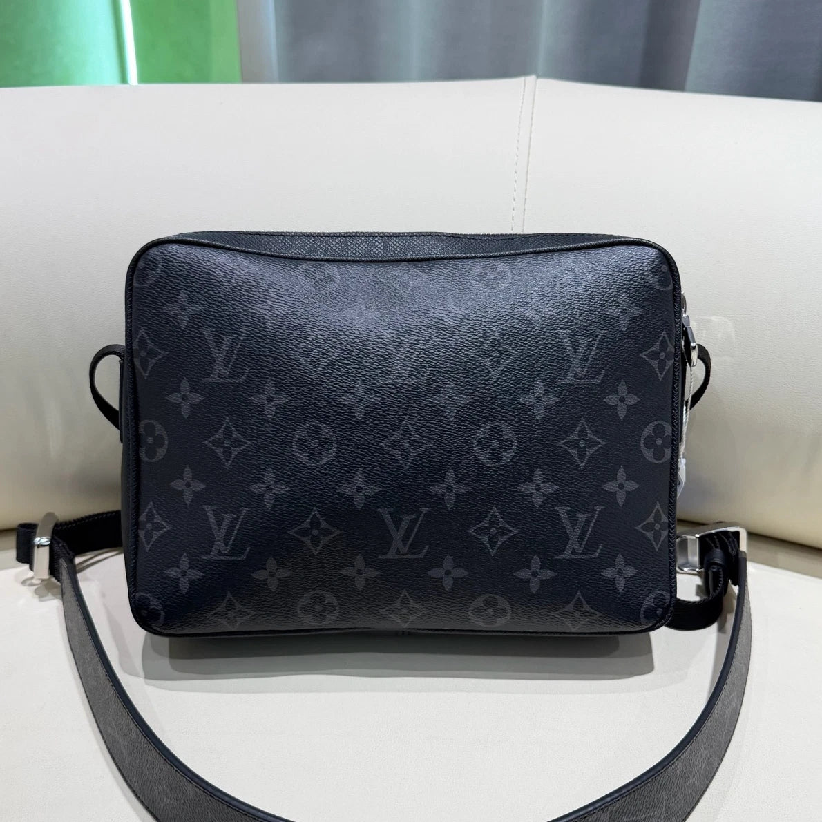 Louis Vuitton Outdoor Monogram Canvas Calfskin Black Shoulder Bag Crossbody SHW