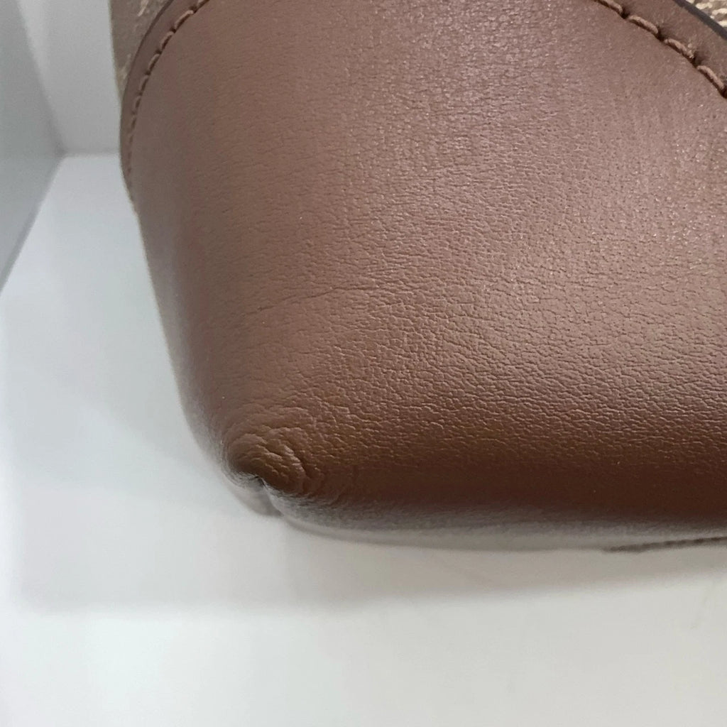 Coach Women's Brown Monogram PVC Canvas Leather Tote Shoulder Bag
