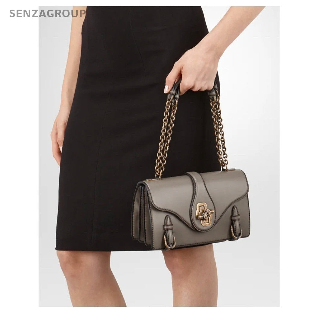 Bottega Veneta City Kont All-Leather 2ways Crossbody Shoulder Bag Women Gray