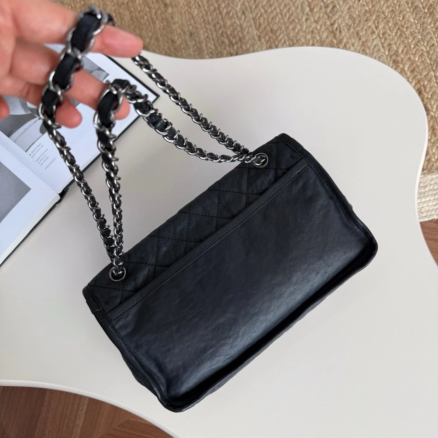 Chanel Airport Series Double Pocket Shoulder Bag Daily Crossbody Tote Black