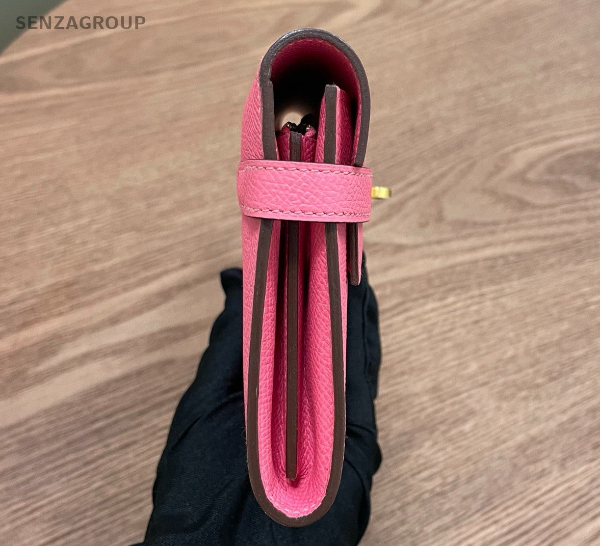 Hermes Kelly Long Wallet Pink Epsom Leather Women