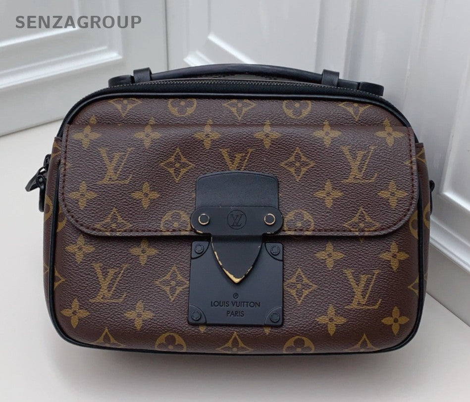 Louis Vuitton Monogram 2Way Shoulder Bag Crossbody Brown Black Unisex Adults