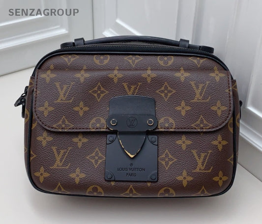 Louis Vuitton Monogram 2Way Shoulder Bag Crossbody Brown Black Unisex Adults