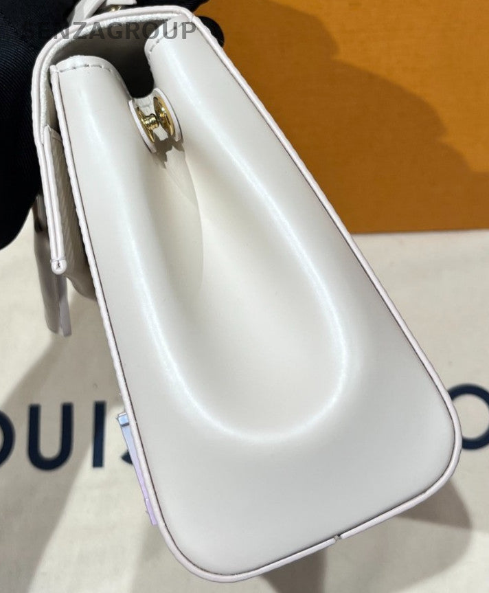 Louis Vuitton Cluny Mini Epi Leather Top Handle Bag Crossbody White Women