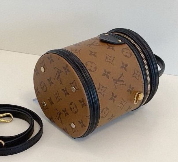 Louis Vuitton Cannes Monogram 2Way Top Handle Crossbody Brown Gold Women Classic