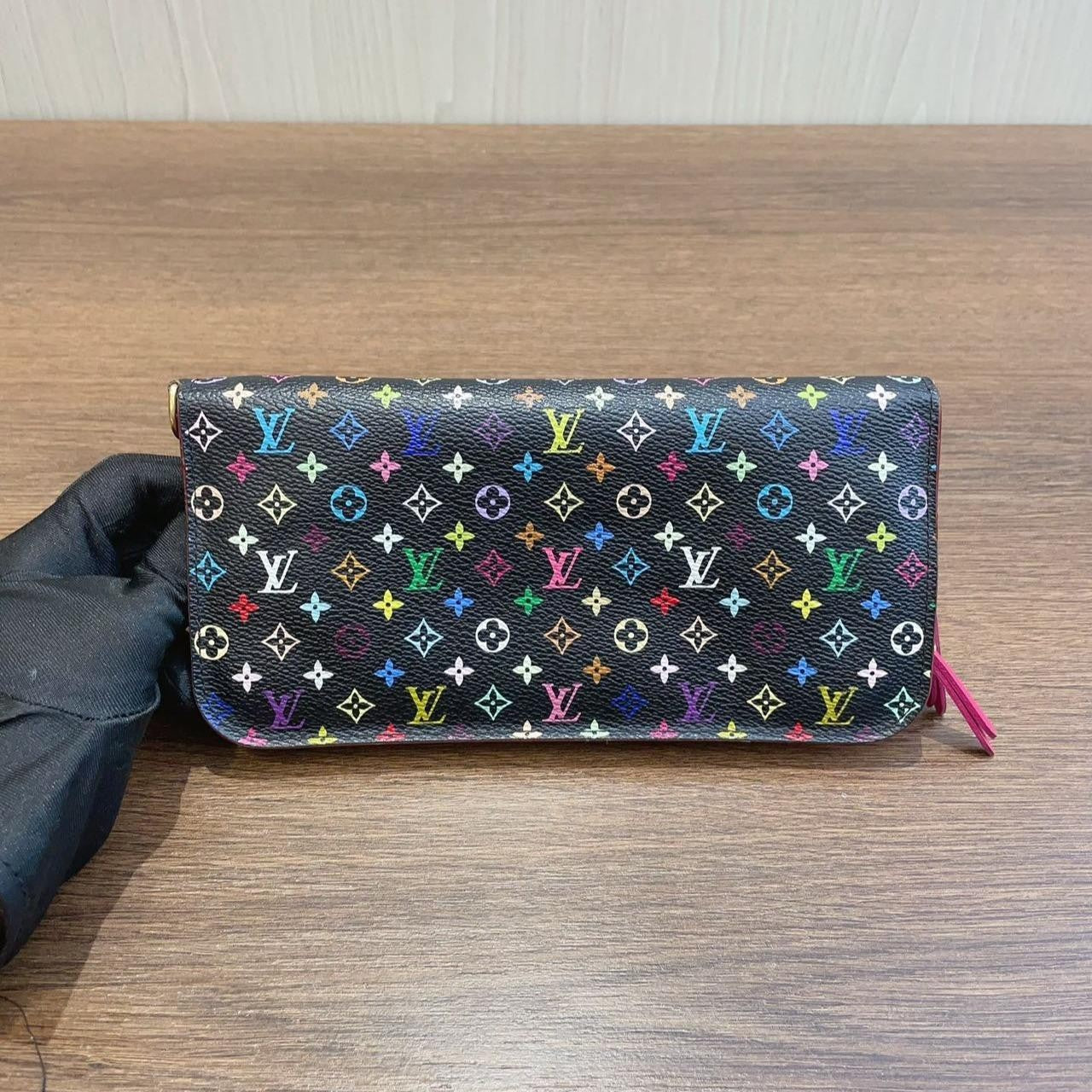 SJ0001 LV black multicolor wallet KY02246