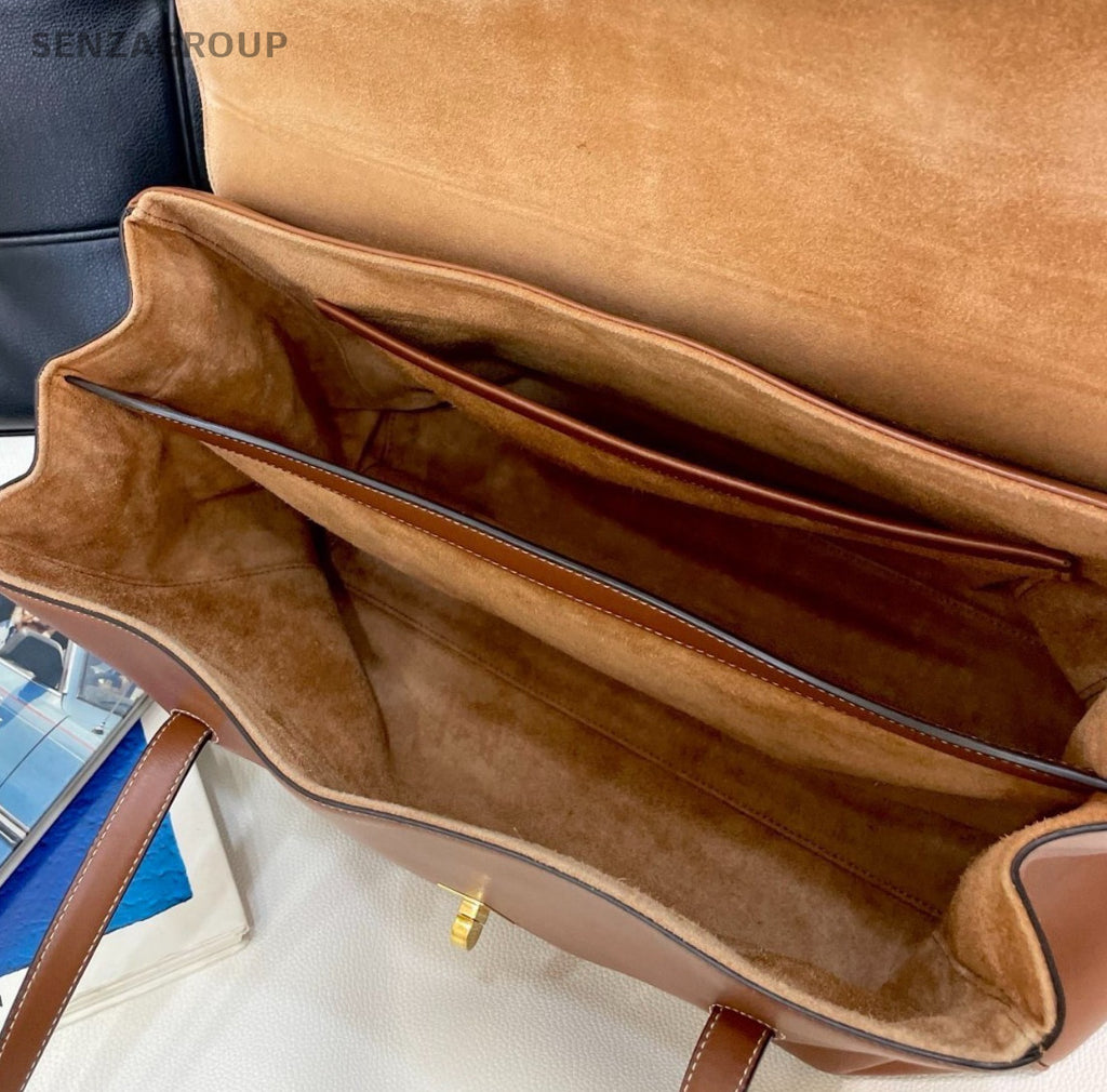Celine Soft GM Shoulder Bag Brown Gold Unisex Adults Classic Designer
