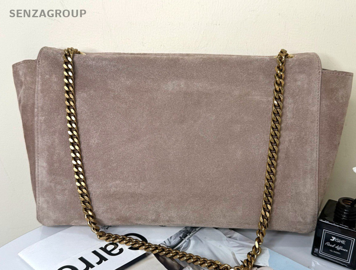 Saint Laurent Kate Chain Shoulder Bag Red Gold Used Women Classic Designer