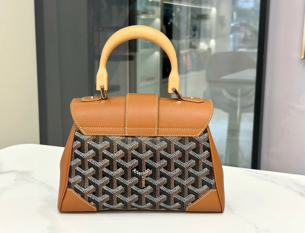 Goyard Caramel Brown Monogram Mini Saigon Handbag Women