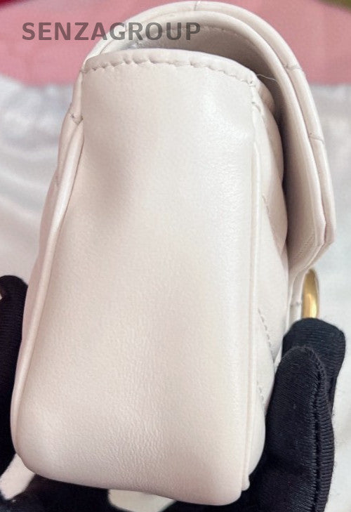 Gucci Mamon Mini Chain Shoulder Bag Crossbody White Gold Women Classic Designer