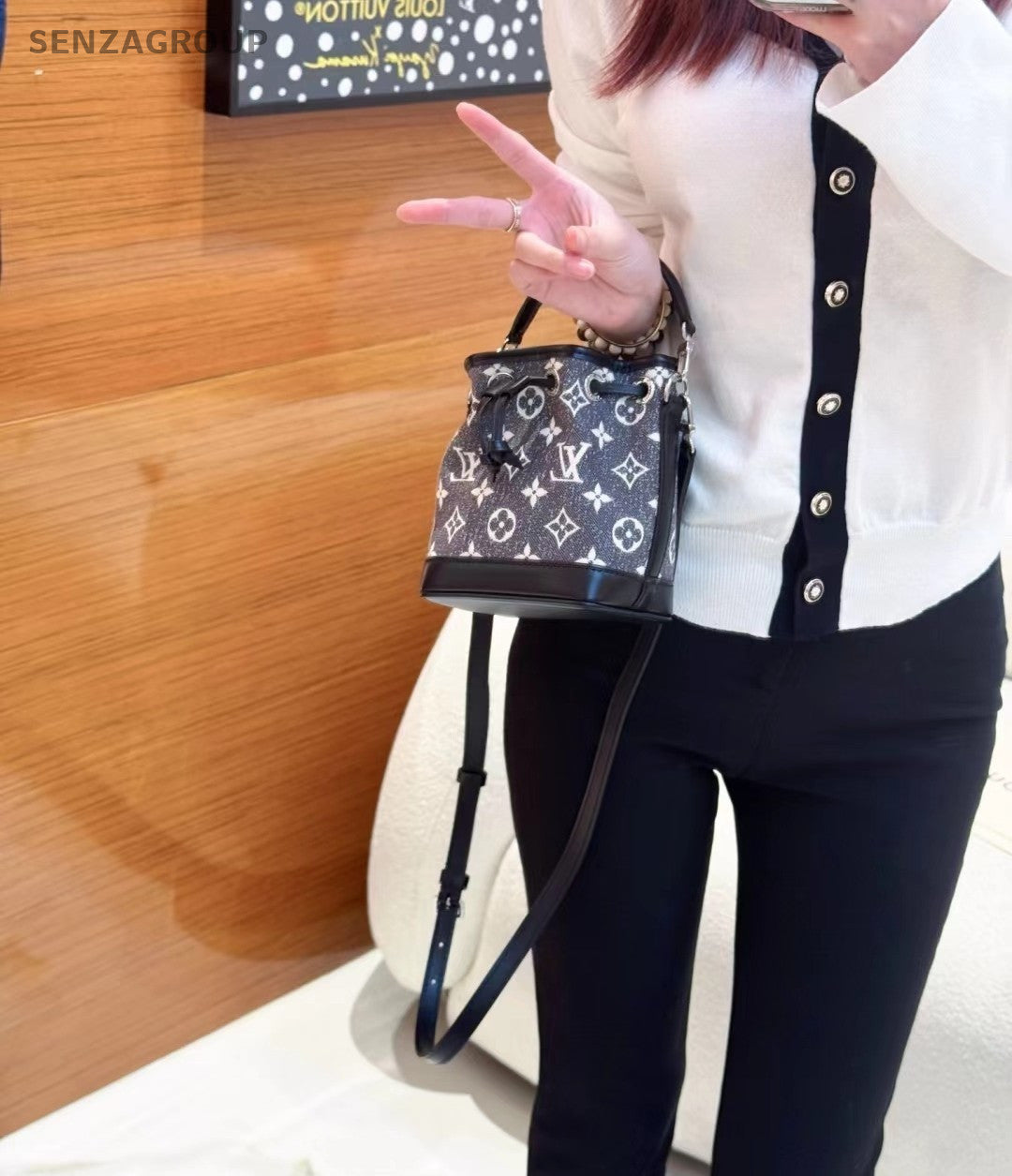 Louis Vuitton Noe Nano Denim Bucket Drawstring Top Handle Shoulder bag Women