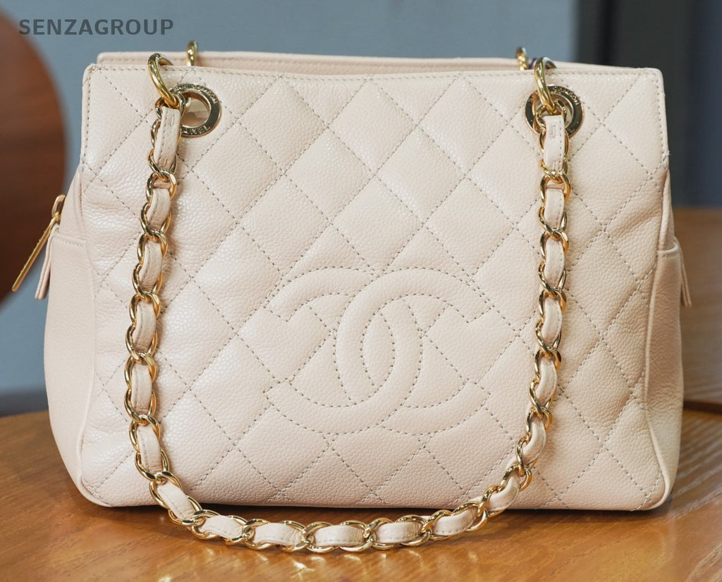 CHANEL Petite timeless Light pink Quilted Caviar Shoulder Handbag